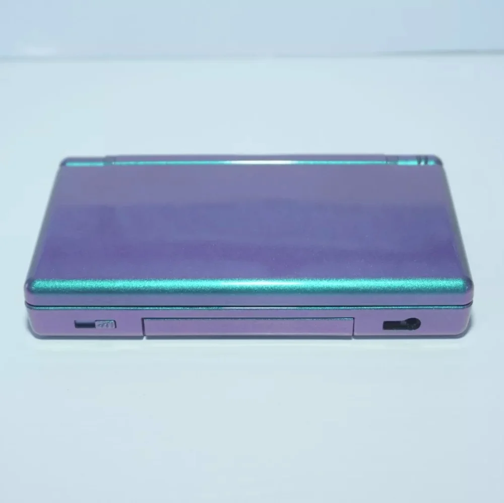 Nintendo DS Lite Shiny Metallic Chameleon Green / Purple Handheld Game System